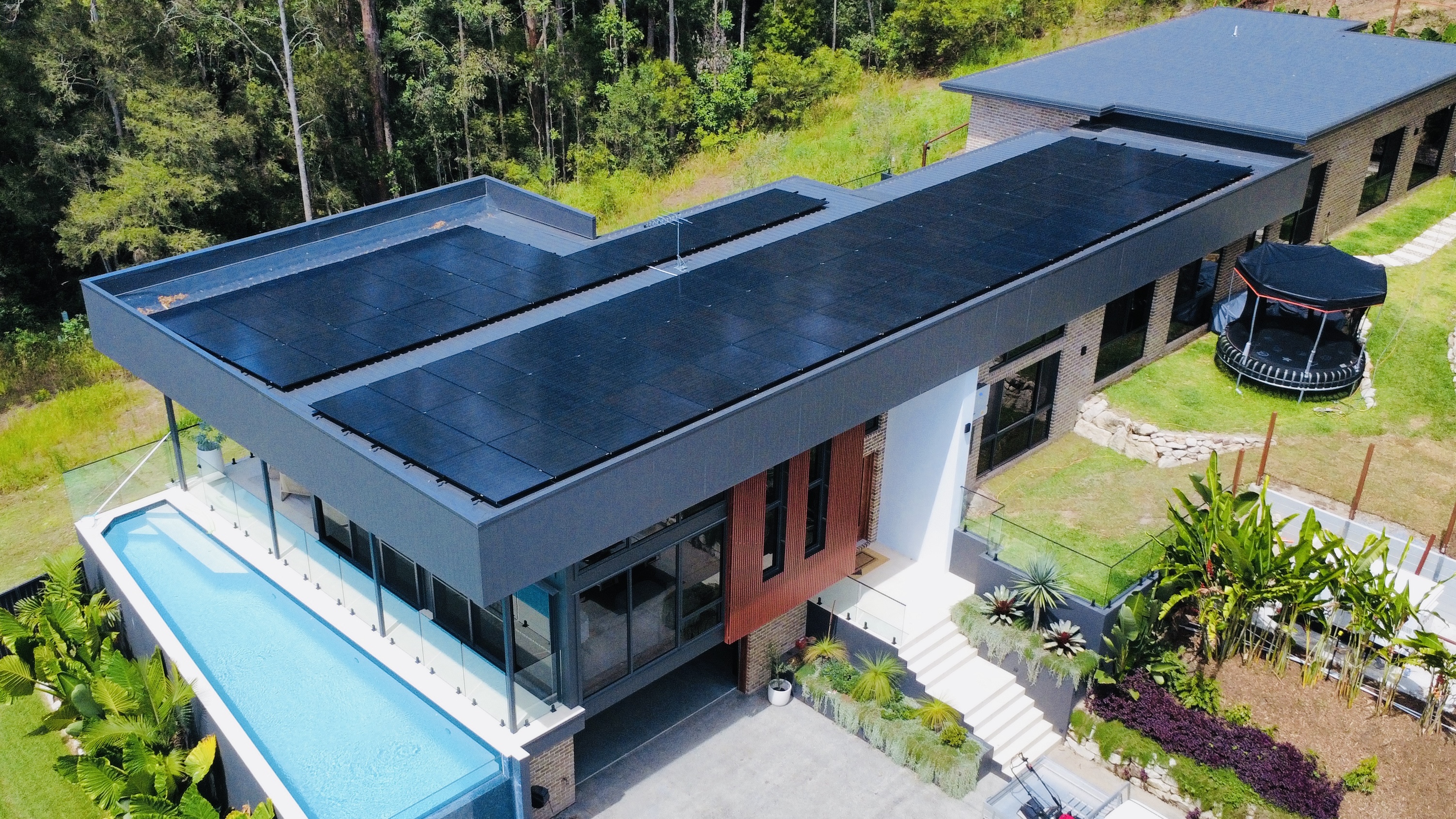 Solar panels on a modern Gold Coast home